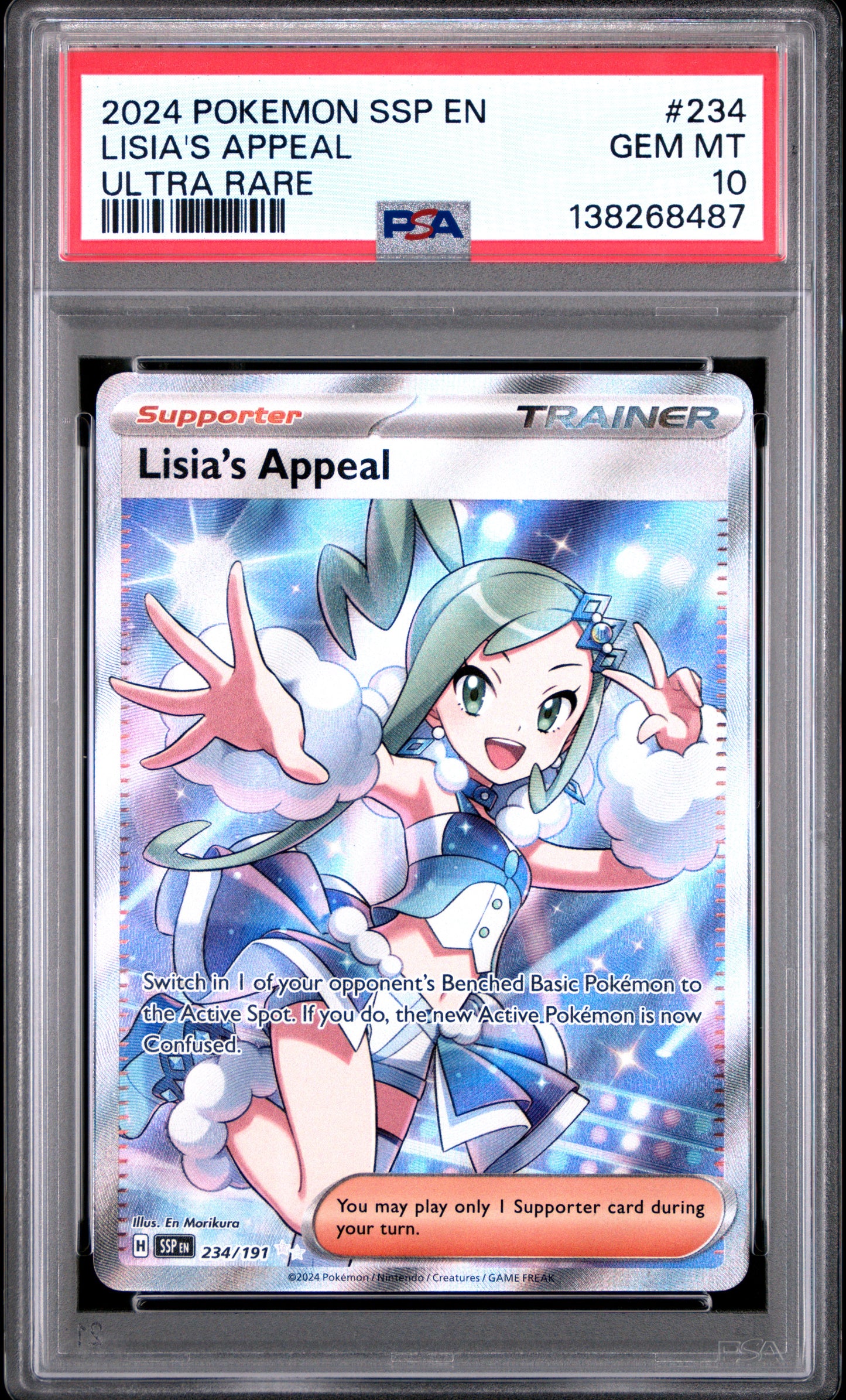 2024 Pokémon SSP EN Lisia's Appeal #234 Ultra Rare PSA 10 Cert #138268487
