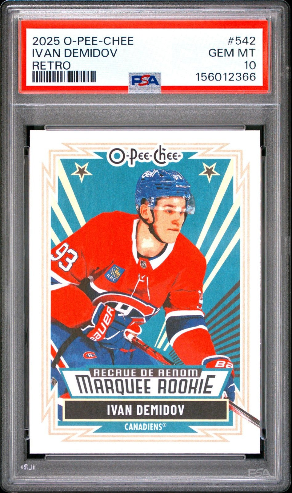2025-26 O-Pee-Chee O-Pee-Chee #542 Ivan Demidov PSA 10 Graded trading card