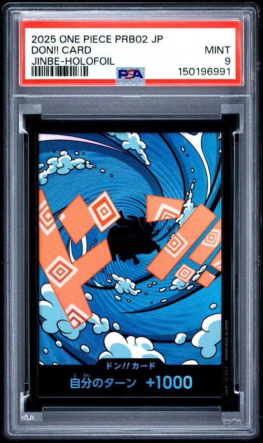 2025 One Piece PRB02-Premium Booster The Best Vol. 2 #DON!! CARD Jinbe Holofoil PSA 9 Graded trading card