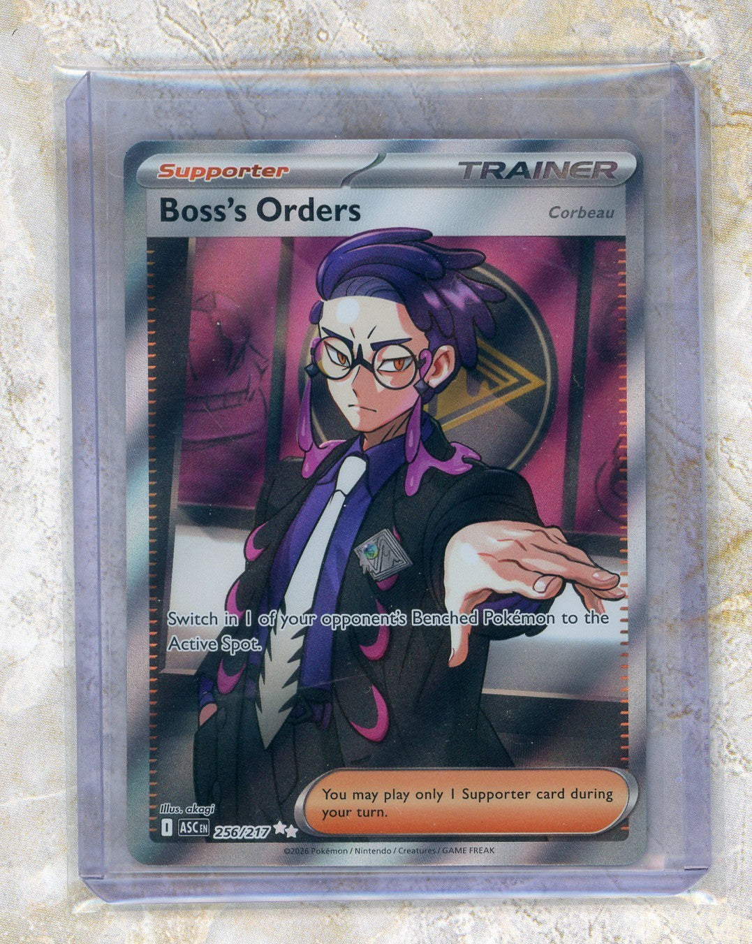 2026 Pokemon ASC EN-Ascended Heroes #256 Boss's Orders [Corbeau] UR Raw trading card