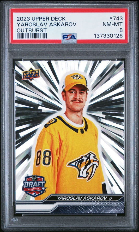 2023-24 Upper Deck Upper Deck #743 Yaroslav Askarov PSA 8 Graded trading card