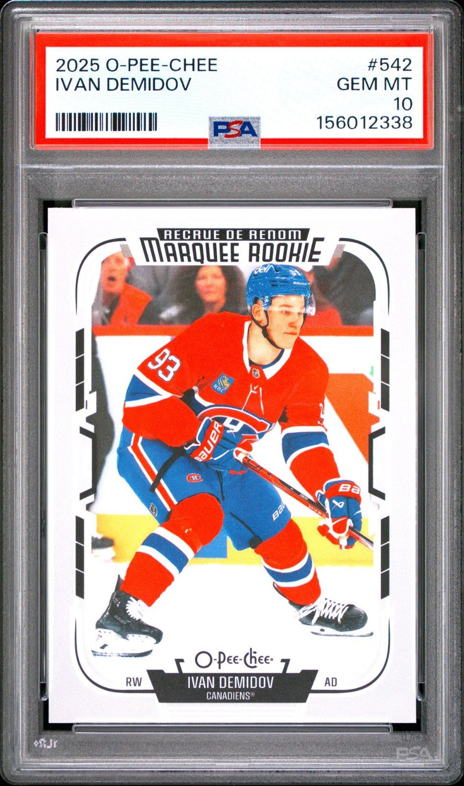2025-26 O-Pee-Chee O-Pee-Chee #542 Ivan Demidov PSA 10 Graded trading card