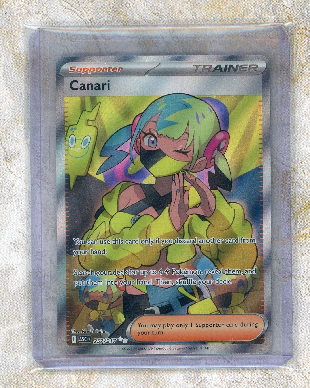 2026 Pokemon ASC EN-Ascended Heroes #257 Canari UR Raw trading card
