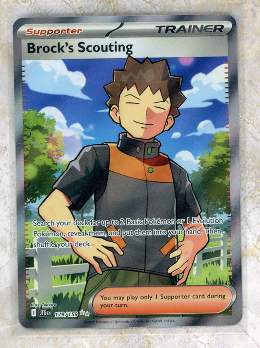 2025 Pokemon JTG EN-Journey Together #179 Brock's Scouting UR Raw trading card