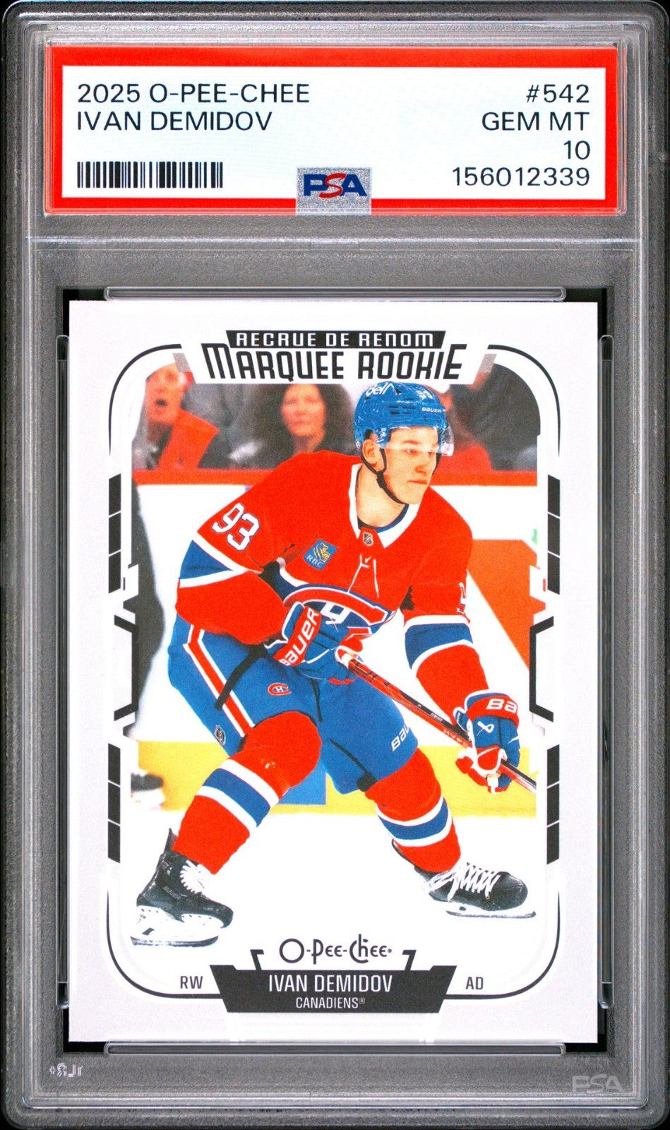 2025-26 O-Pee-Chee O-Pee-Chee #542 Ivan Demidov PSA 10 Graded trading card