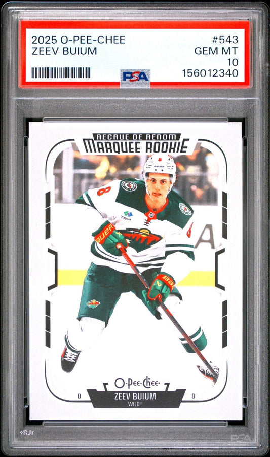 2025-26 O-Pee-Chee O-Pee-Chee #543 Zeev Buium PSA 10 Graded trading card