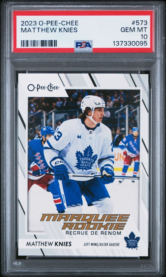 2023-24 O-Pee-Chee O-Pee-Chee #573 Matthew Knies MAR PSA 10 Graded trading card