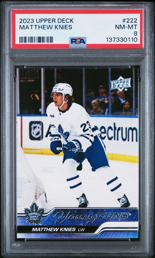 2023-24 Upper Deck Upper Deck Series 1 #222 Matthew Knies PSA 8 Graded trading card