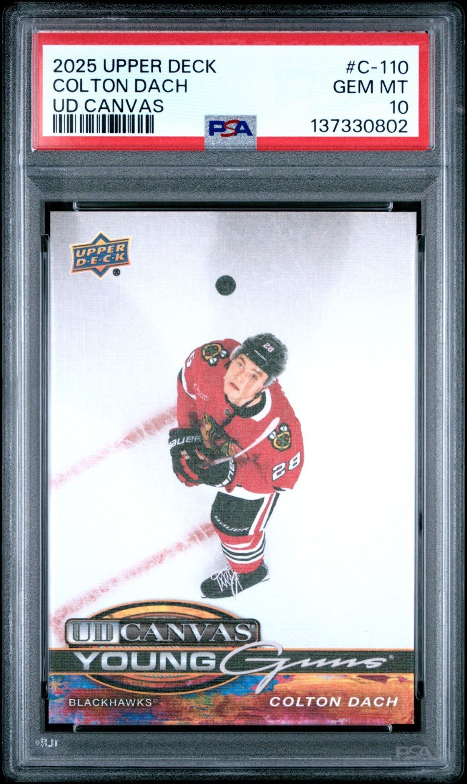 2025-26 Upper Deck Upper Deck #C110 Colton Dach PSA 10 Graded trading card