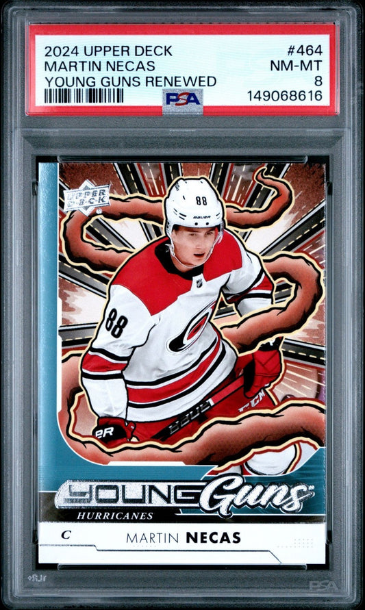2024-25 Upper Deck Upper Deck #464 Martin Necas MAR PSA 8 Graded trading card