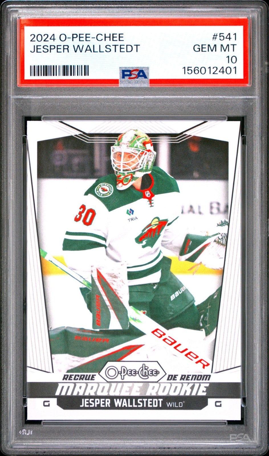 2024-25 O-Pee-Chee O-Pee-Chee #541 Jesper Wallstedt MAR PSA 10 Graded trading card