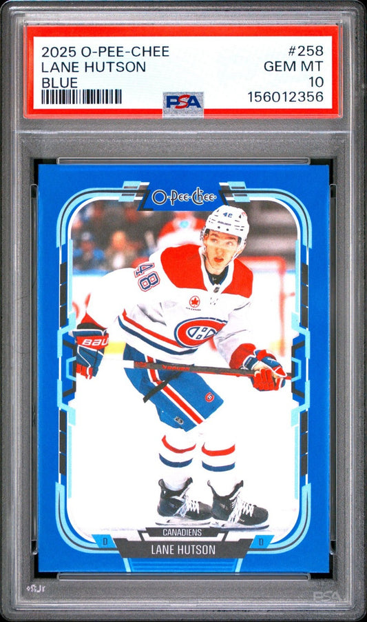 2025-26 O-Pee-Chee O-Pee-Chee #258 Lane Hutson PSA 10 Graded trading card
