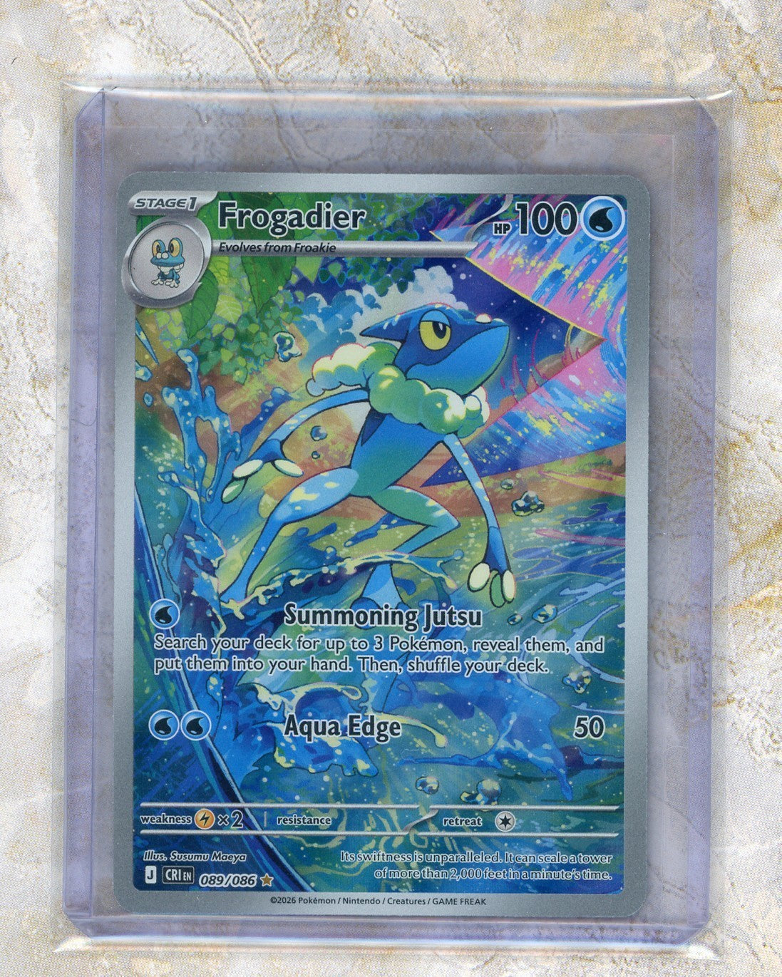 2026 Pokemon CRI EN-Chaos Rising #089 Frogadier IR Raw trading card