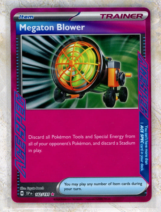 2024 Pokemon SSP EN-Surging Sparks #182 Megaton Blower Ace Raw trading card