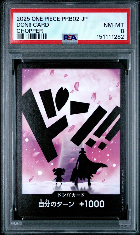 2025 One Piece PRB02-Premium Booster The Best Vol. 2 #DON!! CARD Tony Tony Chopper PSA 8 Graded trading card