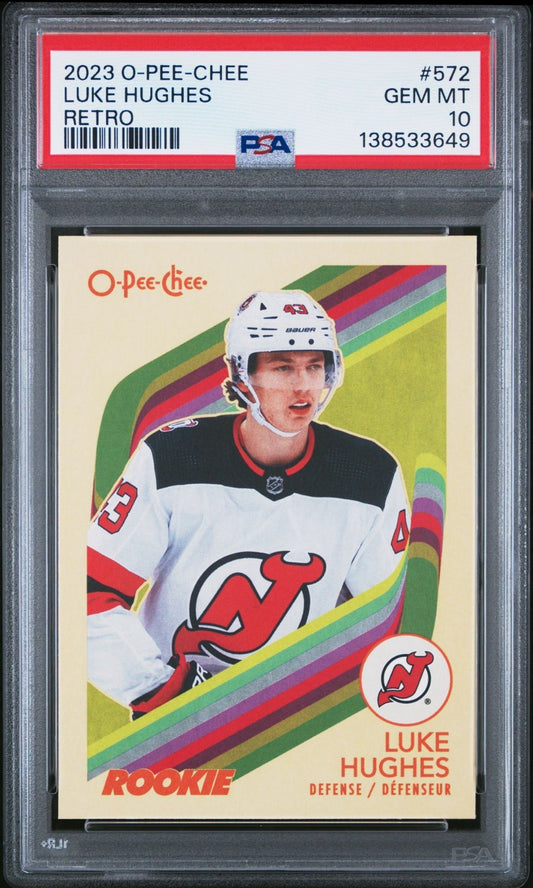 2023-24 O-Pee-Chee O-Pee-Chee #572 Luke Hughes MAR PSA 10 Graded trading card