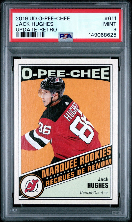 2019-20 O-Pee-Chee O-Pee-Chee #611 Jack Hughes PSA 9 Graded trading card