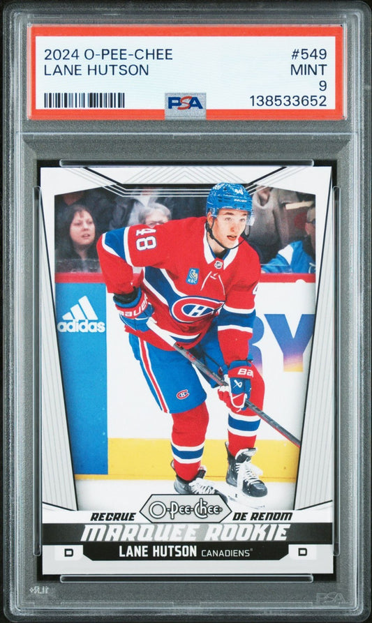 2024-25 O-Pee-Chee O-Pee-Chee #549 Lane Hutson MAR PSA 9 Graded trading card