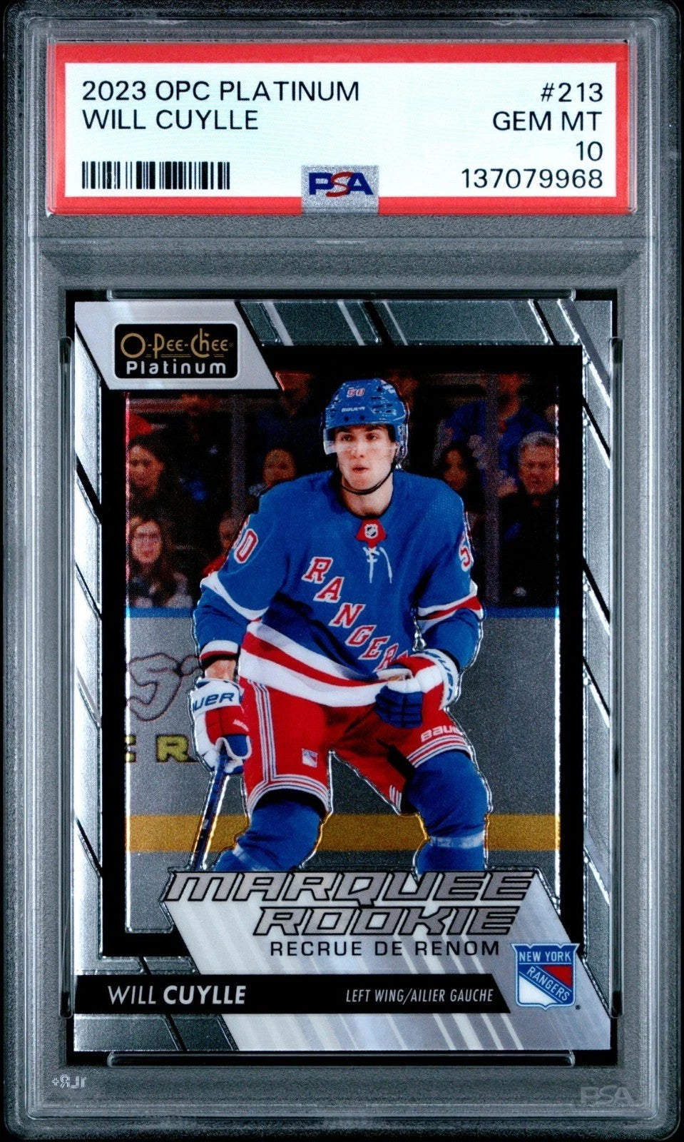 2023-24 O-Pee-Chee Platinum O-Pee-Chee #213 Will Cuylle PSA 10 Graded trading card