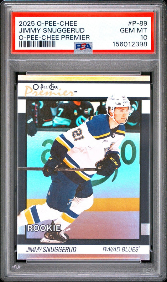 2025-26 O-Pee-Chee O-Pee-Chee #P-89 Jimmy Snuggerud PSA 10 Graded trading card