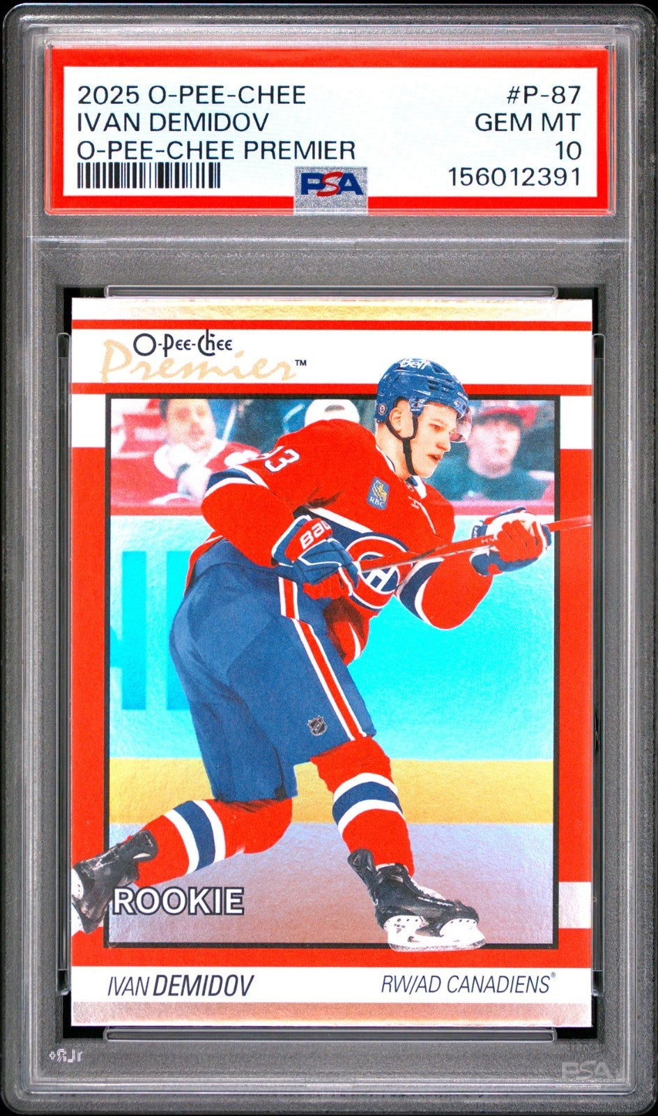 2025-26 O-Pee-Chee O-Pee-Chee #P-87 Ivan Demidov PSA 10 Graded trading card