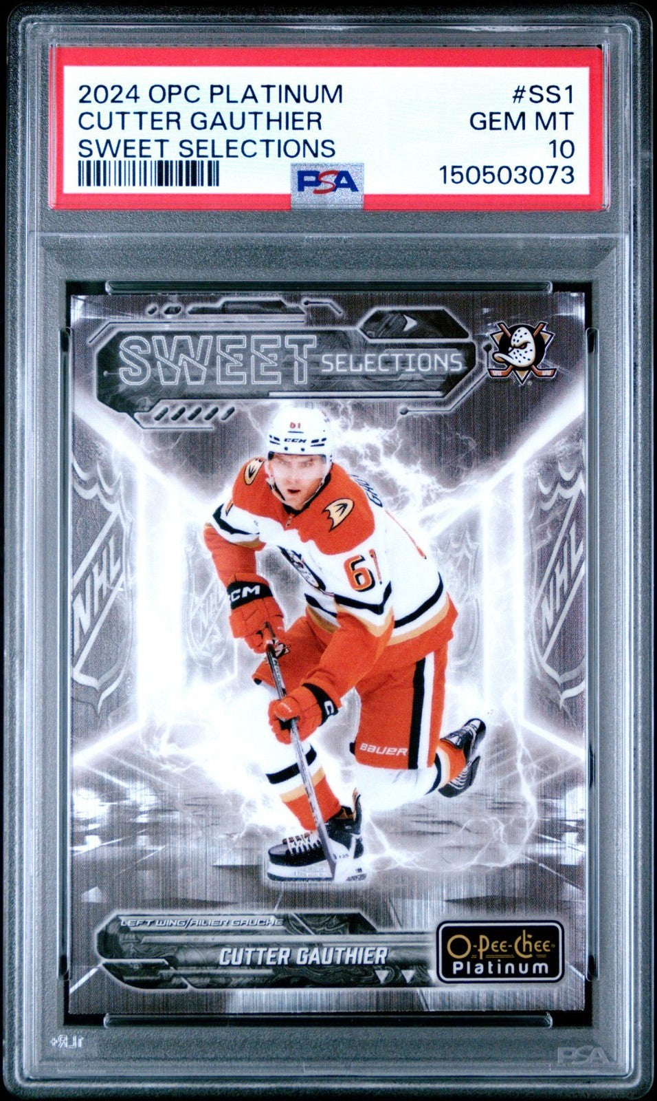 2024-25 O-Pee-Chee Platinum O-Pee-Chee Platinum #SS-1 Cutter Gauthier PSA 10 Graded trading card