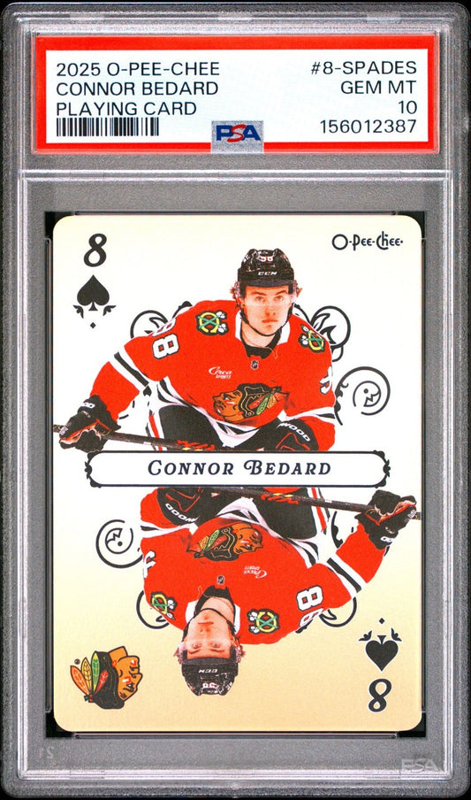2025-26 O-Pee-Chee O-Pee-Chee #8-SPADES Connor Bedard PSA 10 Graded trading card