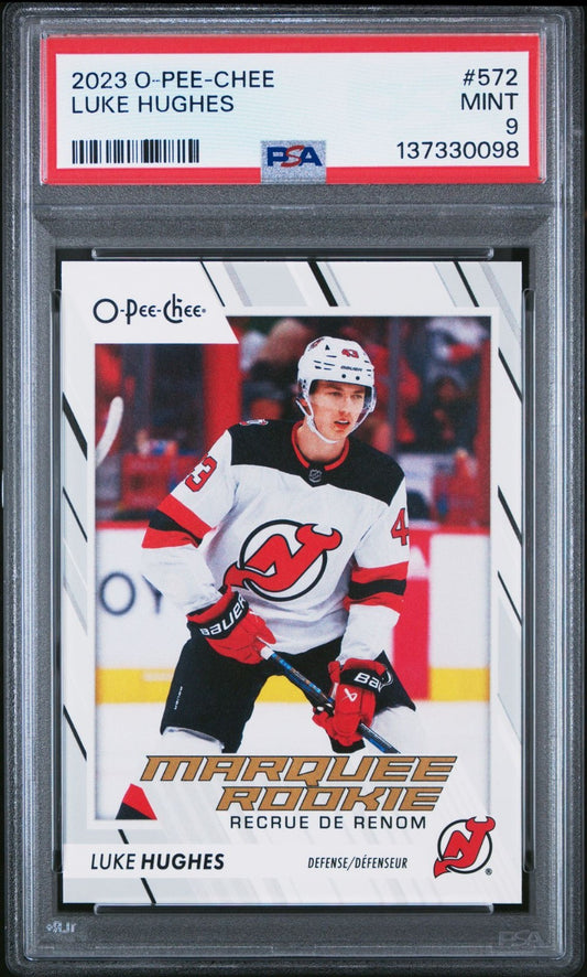 2023-24 O-Pee-Chee O-Pee-Chee #572 Luke Hughes MAR PSA 9 Graded trading card
