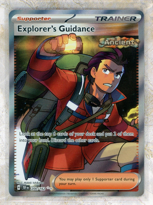 2024 Pokemon TEF EN- Temporal Forces #200 Explorer's Guidance UR Raw trading card