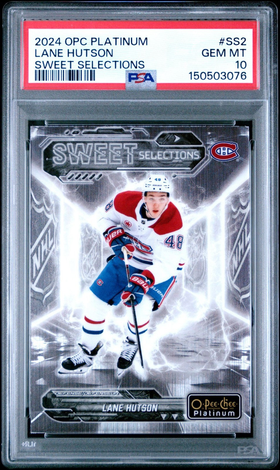 2024-25 O-Pee-Chee Platinum O-Pee-Chee Platinum #SS-2 Lane Hutson PSA 10 Graded trading card