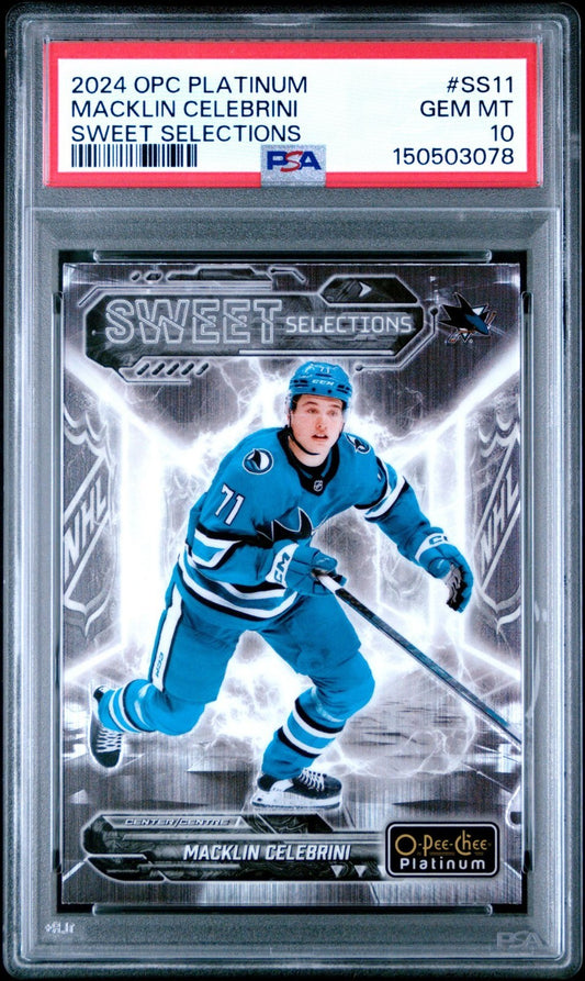 2024-25 O-Pee-Chee O-Pee-Chee Platinum #SS-11 Macklin Celebrini PSA 10 Graded trading card