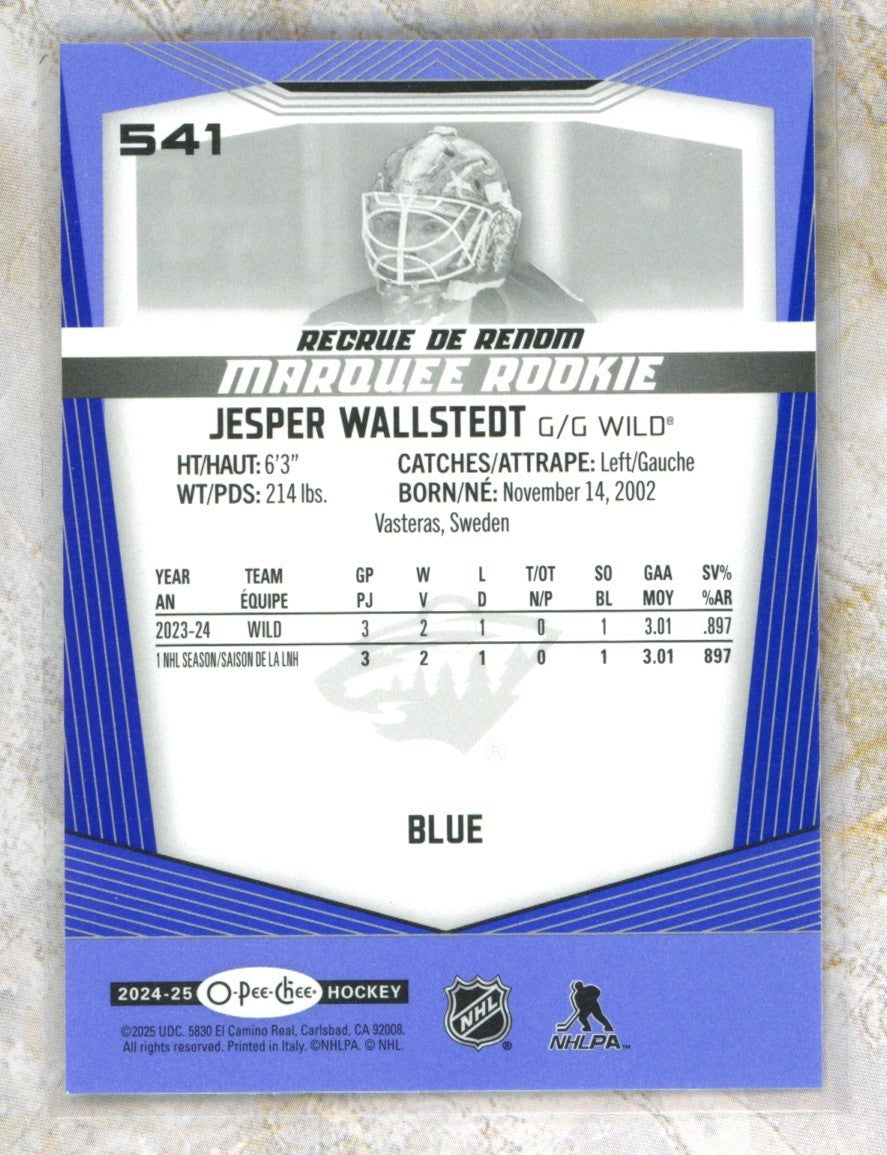 2024-25 O-Pee-Chee O-Pee-Chee #541 Jesper Wallstedt Raw trading card