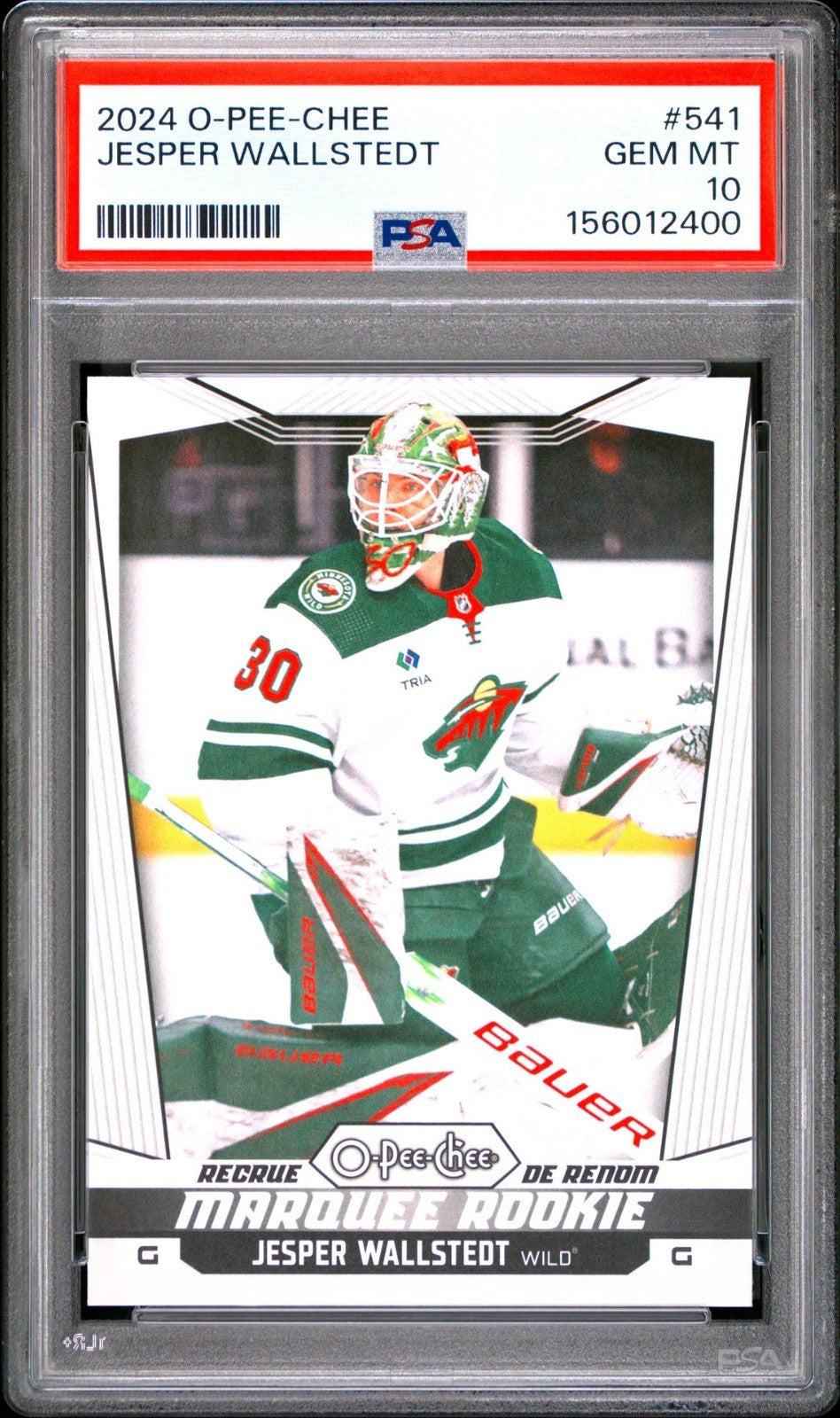 2024-25 O-Pee-Chee O-Pee-Chee #541 Jesper Wallstedt MAR PSA 10 Graded trading card