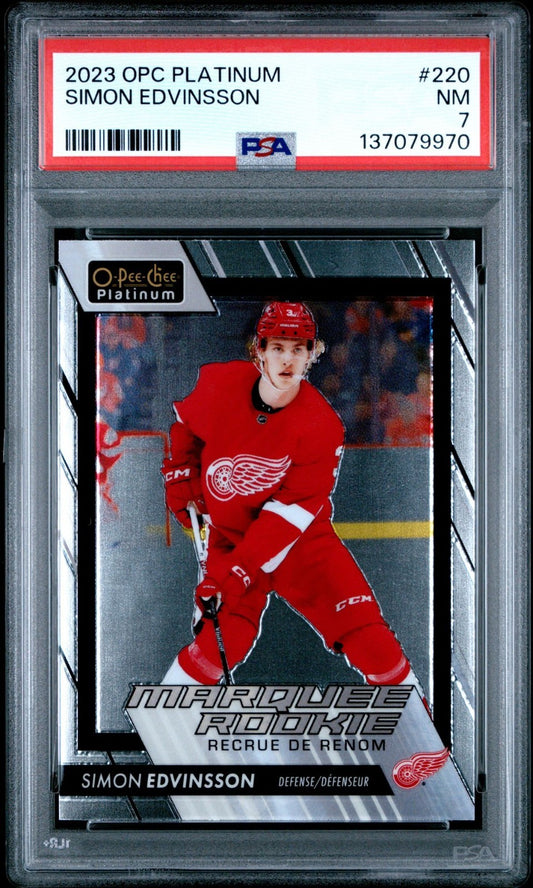 2023-24 O-Pee-Chee Platinum O-Pee-Chee Platinum #220 Simon Edvinsson MAR PSA 7 Graded trading card