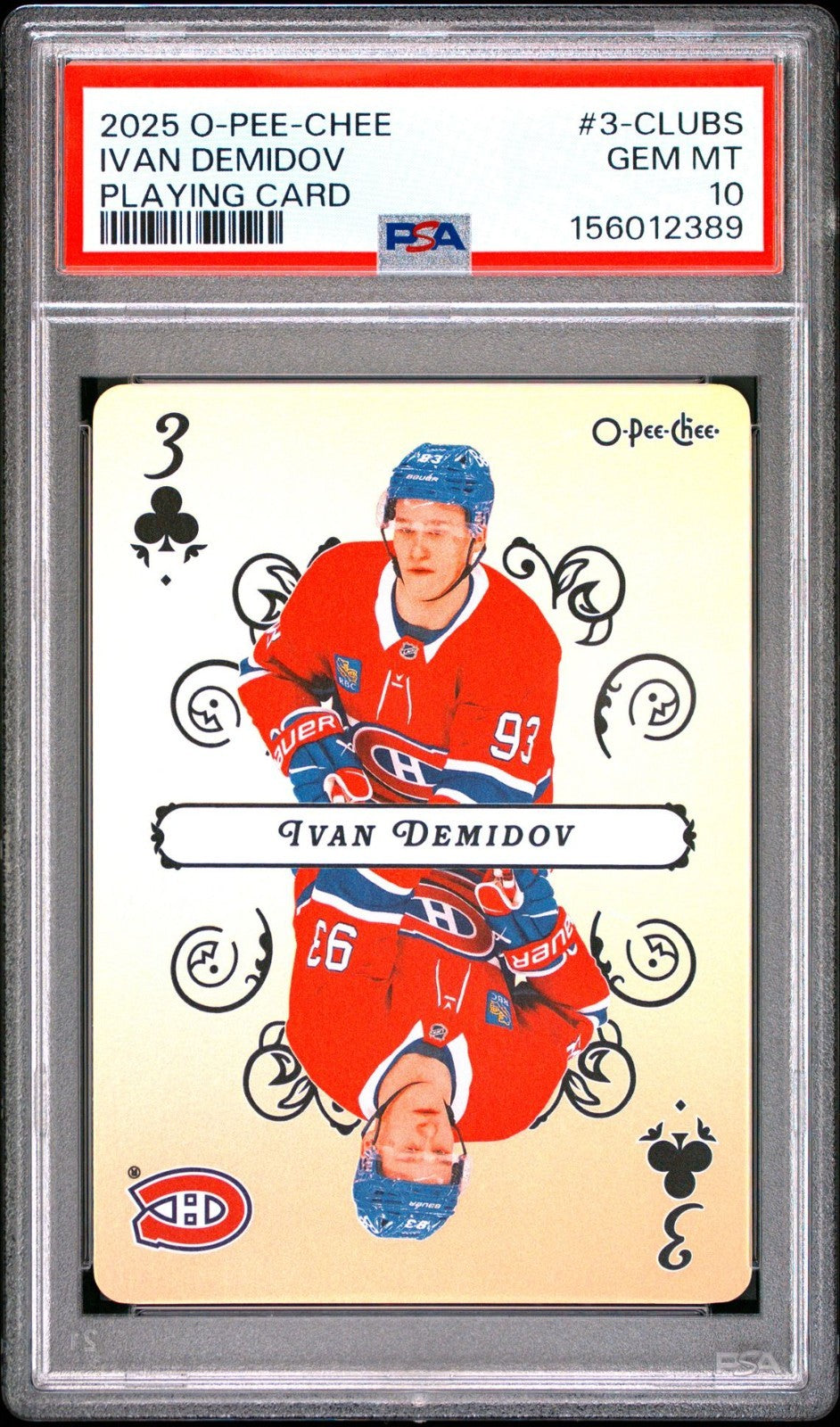 2025-26 O-Pee-Chee O-Pee-Chee #3-CLUBS Ivan Demidov PSA 10 Graded trading card