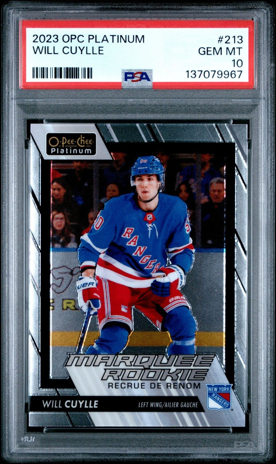 2023-24 O-Pee-Chee Platinum O-Pee-Chee #213 Will Cuylle PSA 10 Graded trading card