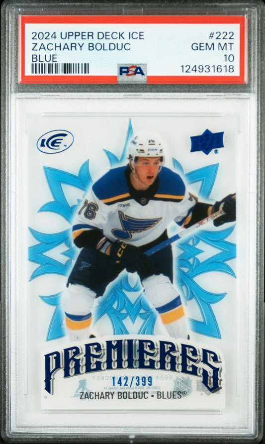 2024-25 Upper Deck Ice Upper Deck Ice #222 Zachary Bolduc 399 PSA 10 Graded trading card