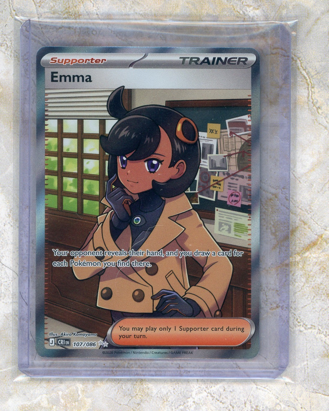 2026 Pokemon CRI EN-Chaos Rising #107 Emma UR Raw trading card