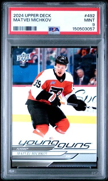 2024-25 Upper Deck Upper Deck Series 2 #492 Matvei Michkov PSA 9 Graded trading card