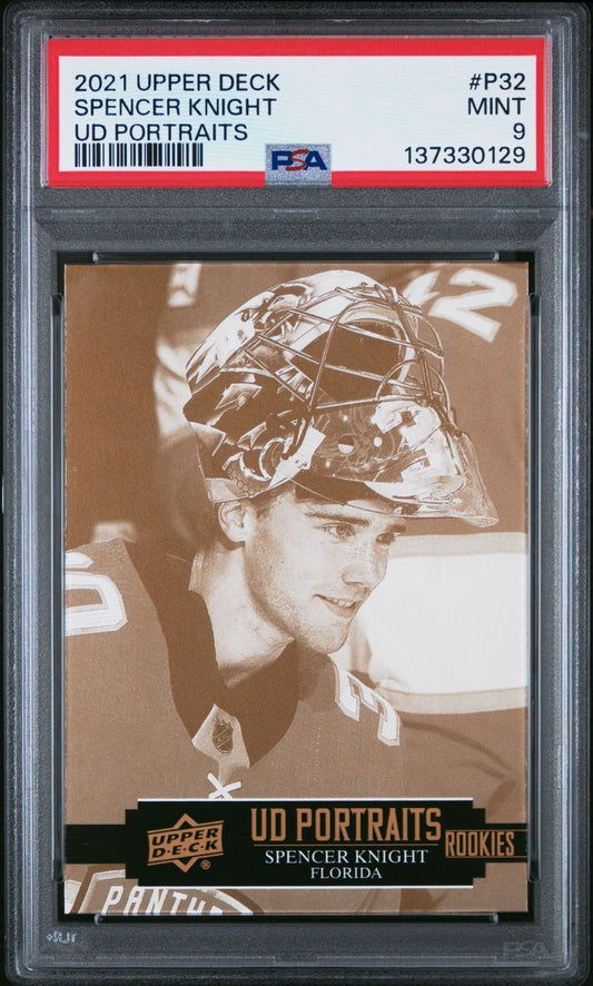 2021-22 Upper Deck Upper Deck #P32 Spencer Knight PSA 9 Graded trading card