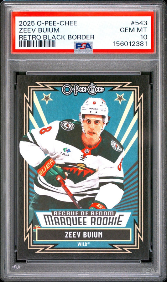 2025-26 O-Pee-Chee O-Pee-Chee #543 Zeev Buium 100 PSA 10 Graded trading card
