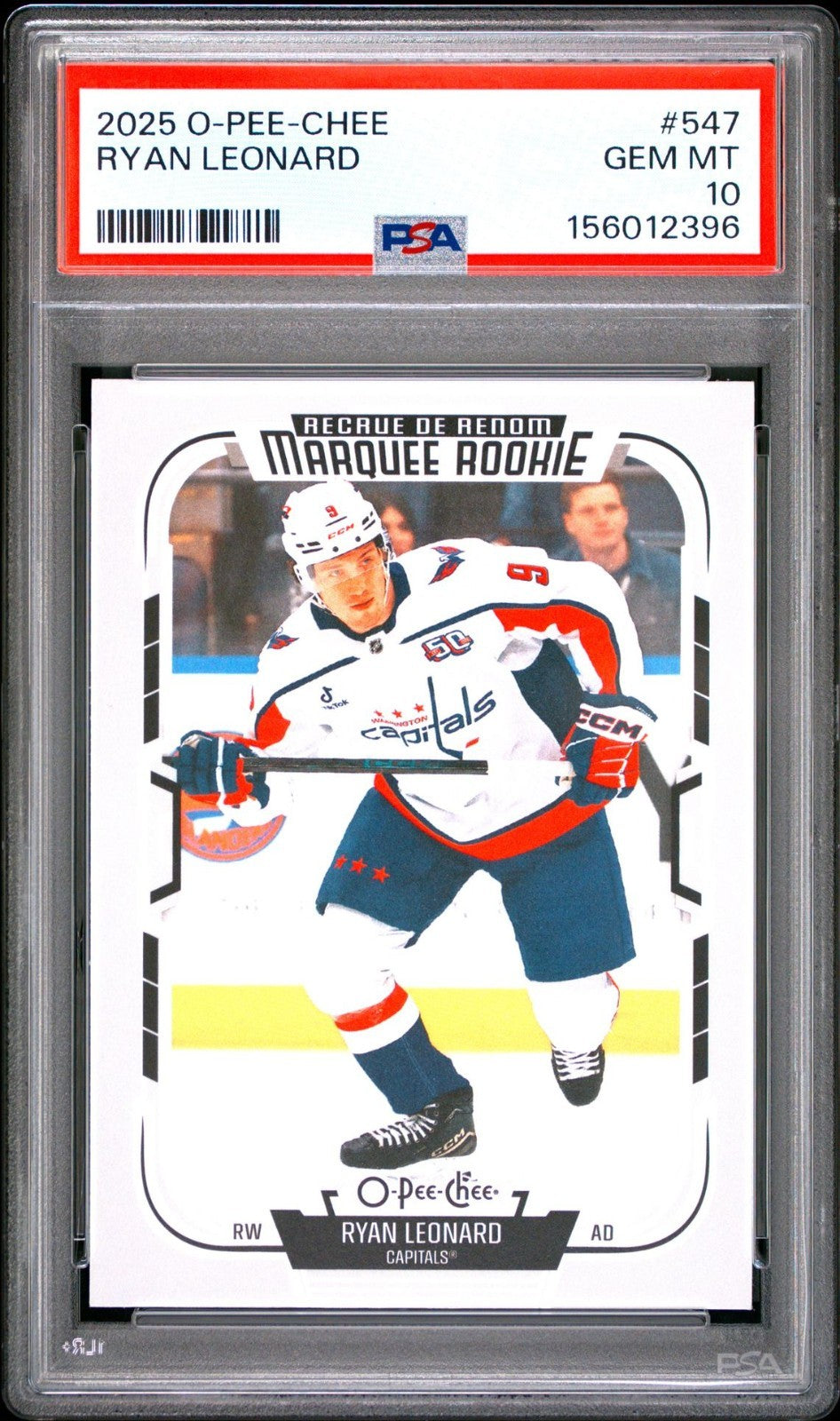 2025-26 O-Pee-Chee O-Pee-Chee #547 Ryan Leonard PSA 10 Graded trading card