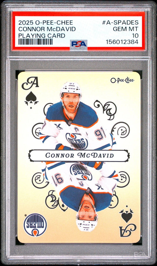 2025-26 O-Pee-Chee O-Pee-Chee #A-SPADES Connor McDavid PSA 10 Graded trading card