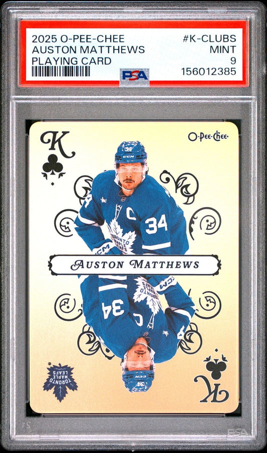 2025-26 O-Pee-Chee O-Pee-Chee #K-CLUBS Auston Matthews PSA 9 Graded trading card