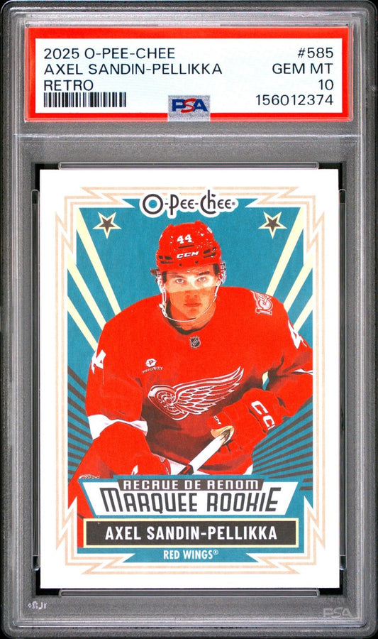 2025-26 O-Pee-Chee O-Pee-Chee #585 Axel Sandin-Pellikka PSA 10 Graded trading card