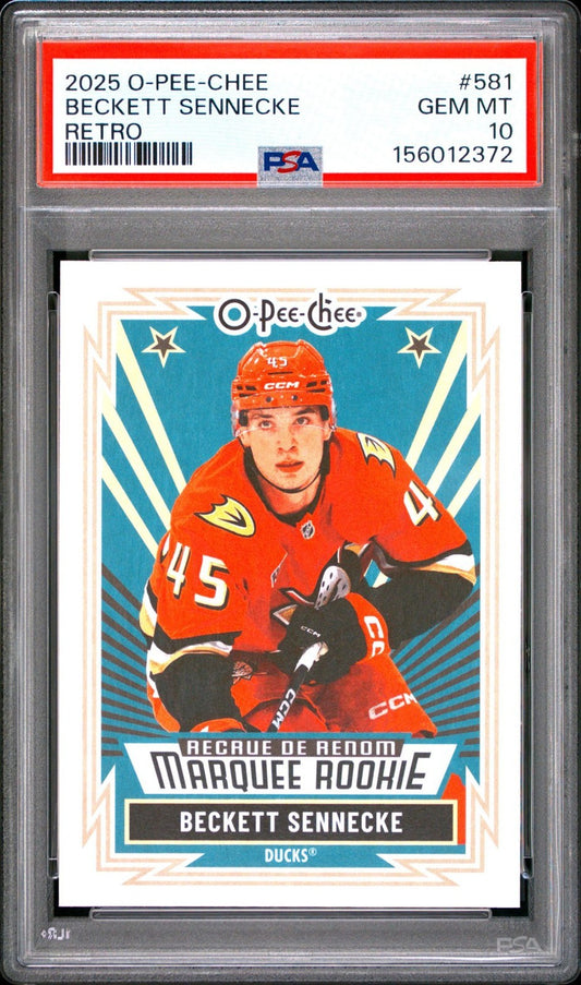 2025-26 O-Pee-Chee O-Pee-Chee #581 Beckett Sennecke PSA 10 Graded trading card