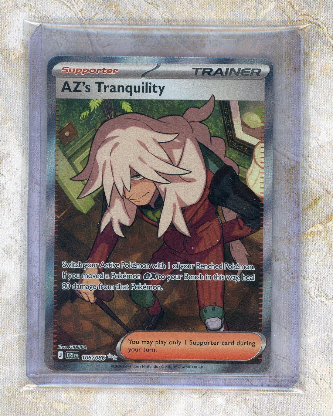 2026 Pokemon CRI EN-Chaos Rising #106 Az's Tranquility UR Raw trading card