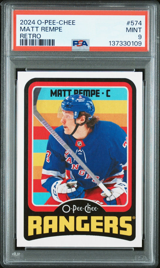 2024-25 O-Pee-Chee O-Pee-Chee #574 Matt Rempe MAR PSA 9 Graded trading card