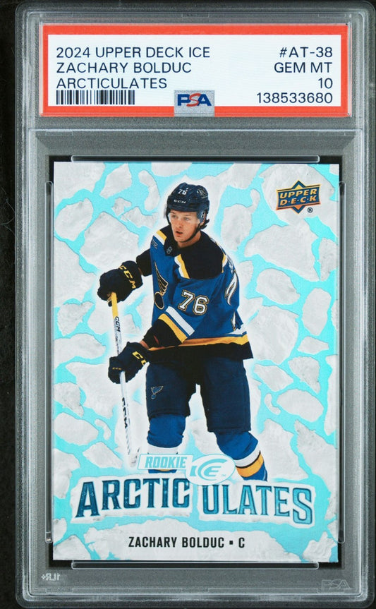 2024-25 Upper Deck Ice Upper Deck Ice #AT-38 Zachary Bolduc PSA 10 Graded trading card