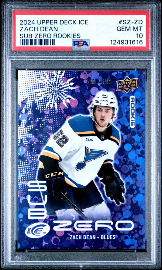 2024-25 Upper Deck Ice Upper Deck Ice #SZ-ZD Zach Dean 699 PSA 10 Graded trading card